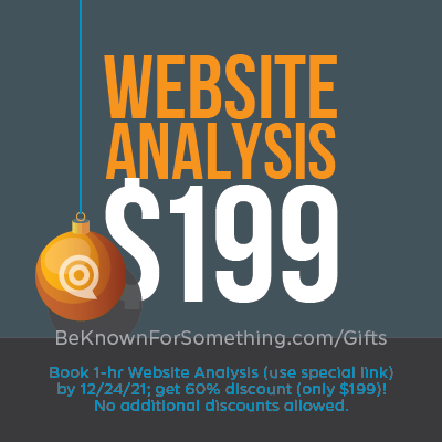 Be Known for Something Website Analysis Sale Price
